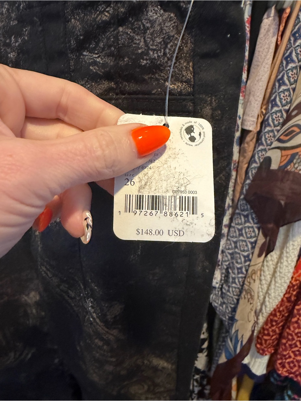NWT Free People Jayde High Rise Metallic Flare Pants - Picture 14 of 15